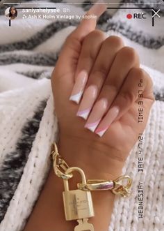 Square Acrylic Nails Long, Nails Long Acrylic, Nails Coffin Short, Acrylic Nails Long, Pink Tip Nails, Drip Nails, Colored Acrylic Nails, French Tip Acrylic Nails