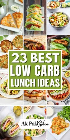 High Protein Low carb lunch ideas can be both healthy and delicious! Check out these easy low carb recipes for keto lunch, vegetarian lunch, chicken, wraps, sandwiches, soups, snacks, and even lunches for work. These low carb meal ideas are perfect for meal prep and will keep you feeling satisfied and energized throughout the day. Don't miss out on low carb salad recipes and tuna salad with avocado. Upgrade your healthy lunch game with these tasty low carb lunches! Low Carb Lunch For A Crowd, Quick And Easy Low Carb Lunches For Work, No Carb Lunch Ideas, Low Calorie Lunches For Work, Low Carb Lunches For Work, Carb Salad Recipes, Low Carb Salad Recipes, Tuna Salad With Avocado