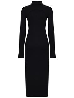 98% Cotton, 2% Elastane Chic High Neck Long Sleeve Evening Dress, Elegant Long Sleeve High Neck Dress For Evening, Elegant High Neck Long Sleeve Evening Dress, Classic High Neck Formal Dress, Sleek Long Sleeve Dress For Formal Occasions, Sleek Long Sleeve Formal Dress, Elegant High Neck Midi Dress For Dinner, Elegant High-neck Dinner Dress, Elegant High Neck Dress For Dinner