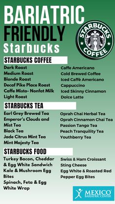 Coffee can be controversial topic after surgery. Some say you can't have it while others say you can. Here is a list of bariatric friendly coffee options to help your next Starbucks run go stress-free Bariatric Preop Liquid Diet Recipes, Bariatric Drinks, Sleeve Surgery Diet, Bariatric Recipes Sleeve Liquid Diet, Bariatric Lifestyle, High Protein Bariatric Recipes, Bariatric Recipes Sleeve, Gastric Bypass Diet, Vsg Recipes