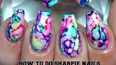 Ink Nail Art, Nail Art Tutorial Videos, Sharpie Nail Art, Sharpie Nails, Marble Nails Tutorial, Art Tutorial Videos, Nails Polygel, Nail Tutorial Videos, Nail Art Diy Easy