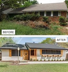 Brick Ranch Exterior, House Flips, Elevation Ideas, Exterior Elevation, Living Space Ideas, Ranch House Remodel, Ranch House Exterior, Exterior House Remodel