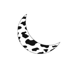 a black and white cow print crescent moon