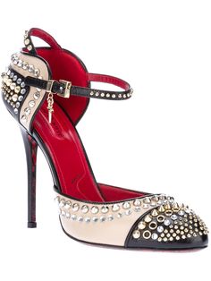 CESARE PACIOTTI STUDS & STRAP SANDALS Chic High Heels, Feminine Shoes, Ysl Heels, Beautiful Heels, Studded Sandals, Kinds Of Shoes