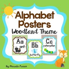 the alphabet posters for woodland theme