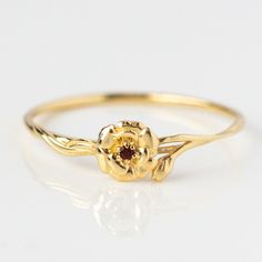 Solid Gold Birth Flower Rings With Birthstones | Local Eclectic Dainty Promise Flower Ring With Birth Flower, Yellow Gold Flower Promise Ring For May Birthstone, Delicate Birth Flower Promise Ring, Fine Jewelry Flower Ring For May Birthstone, Heirloom Gemstone Flower Ring As Gift, Flower Shaped Promise Ring With Birthstone, Fine Jewelry Birthstone Flower Promise Ring, Delicate Flower Birthstone Promise Ring, Elegant Birth Flower Ring For Gift