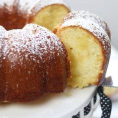 a bundt cake with one slice cut out