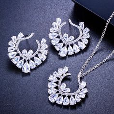 Bridal Jewelry Set, Diamond Necklace Set, Cubic Zirconia Jewelry, Necklace And Earrings Set, Cz Earrings, Wedding Set, Anniversary Wedding, Bridal Jewelry Sets, Keep Jewelry