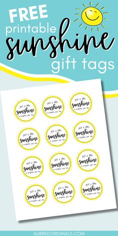 the free printable sunshine gift tags