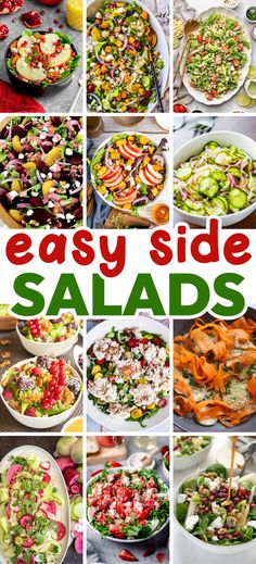 Side Salad Recipes – Side salads are a great way to elevate your meal! These are the best crisp side salad recipes that you can’t miss. Filling and flavorful, these easy and healthy side salad ideas will be loved by everyone! Dinner Salad Recipes Side Dishes, Side Salads To Go With Sandwiches, Easy Sides For Dinner Simple Recipes, Summer Salad Ideas Side Dishes, Simple Delicious Salads, Best Side Salad Recipes, Side Salad Recipes Healthy, Dinner Salads Side, Healthy Sides For Lunch