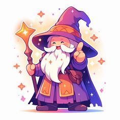 an image of a wizard holding a wand and pointing to the stars on his hand