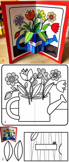 an open book with flowers and letters cut out