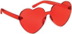 a pair of red heart shaped sunglasses on a white background