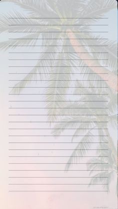 a palm tree lined up on top of a piece of paper with lines in the middle