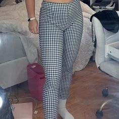 Never Worn Gingham Pants Gingham Pants, Gingham, Pant Jumpsuit, Pants For Women, Black And White, White, Pants, Women Shopping, Black