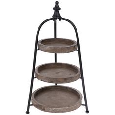 three tiered metal tray with wheels