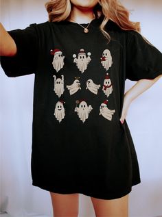 Hallowthanksmas Shirt, Creepy Clothes, Goth Christmas, Spooky Christmas, Christmas Ghost, Xmas Tees, The Only Exception, Christmas Clothes, Holiday Apparel