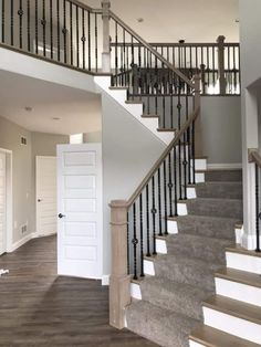 the stairs in this house are made of wood and metal