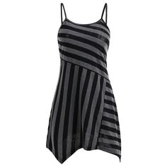 Spaghetti Strap Striped T-shirt - Gray - 3E77314513 - Original Design-Women's Clothing  #OriginalDesignWomensClothing #Original #DesignWomen's #Clothing Summer Dresses With Sleeves, Drawstring Dress, Chubby Fashion, Black Dress With Sleeves, Zipper Skirt, Clothing Sites, Cut Dress, Strappy Dress, Casual Sweater