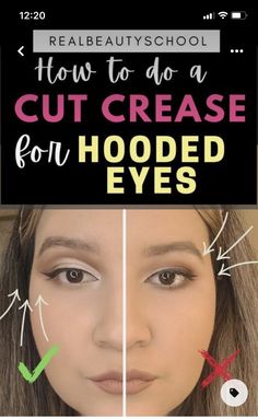 Cut Crease Hooded Eyes, Makeup For Hooded Eyelids, Eyes Step By Step, Eye Makeup For Hooded Eyes, Hooded Eye Makeup Tutorial, Hooded Eyelids, Eyeliner For Hooded Eyes, Droopy Eyelids