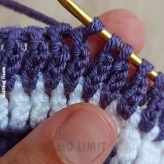 the crochet stitch is being worked on