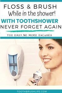 Floss and Brush your teeth in the shower with the ToothShower. Check out this ToothShower review. Water Floss for the shower. Waterpik for shower. No more excuses. Dental Hygiene tips. Oral Care tips. #dental #waterflosser #floss #brush #teeth #toothshower #toothbrushlife Dental Hygiene Tips, Brush Teeth, Dental Cavities, Men's Gifts, No More Excuses, Brush Your Teeth, Tooth Sensitivity, Oral Care Routine