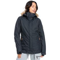 Roxy Meade Women's Jacket Roxy Surf, Dobby Weave, Roxy Girls, Skiing Outfit, Tailored Shorts, Pet Bottle, Snow Jacket, Parka Jacket, Workout Jacket