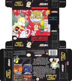 the back and front covers of an old nintendo gameboy console case, both with simpsons characters on them