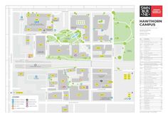 a map showing the location of hawkhorn campus