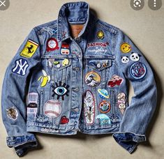 Denim Jacket Diy Paint, Customized Denim, Jean Jacket Diy, Customised Denim Jacket, Custom Jean, Custom Jean Jacket, Custom Denim Jacket