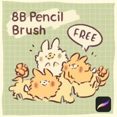 an image of three dogs that are brushing their teeth with the caption 8b pencil brush free