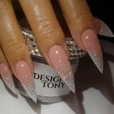 Stiletto Nails Design, Vision Design, Unghie Sfumate, Kutek Disney, Stiletto Nail Art, Nails Design Ideas, Ombre Nails Glitter, Almond Acrylic Nails