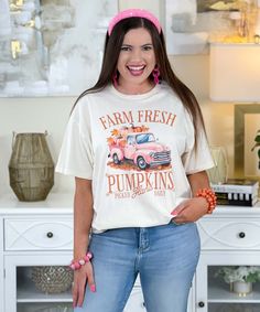 Introducing our "Farm Fresh Pumpkins Pink Truck Graphic Shirt," a charming and stylish way to celebrate the autumn season. Available in sizes YXS through 5XL, this shirt features the delightful phrase "Farm Fresh Pumpkins Hand Picked Daily" alongside a cute pink farm truck filled with pumpkins, capturing the essence of pumpkin season and fall festivities.
Crafted from high-quality, soft materials, this shirt ensures all-day comfort, making it perfect for pumpkin patch visits, fall festivals, Thanksgiving gatherings, or any autumn activity. The "Farm Fresh Pumpkins Pink Truck Graphic Shirt" is a versatile piece that adds a touch of seasonal charm to your wardrobe.
Celebrate the beauty and bounty of fall with this adorable graphic shirt. Whether you're picking out the perfect pumpkin, enjoyi Cute Pre-shrunk Shirt For Fall, Fun Short Sleeve Tops For Fall, Cute Short Sleeve Tops For Fall, Cute Short Sleeve Fall Shirt, Cute Short Sleeve Shirt For Fall, Autumn Activity, Farm Fresh Pumpkins, Fall Festivals, Pink Truck