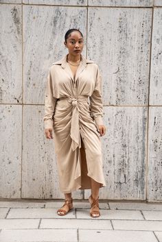 Button Down Shirt Dress with Front Tie – BLANKWardrobe Button Down Shirt Dress, Favorite Boots, Roll Up Sleeves, Layered Look, Waist Size, Lay Flat, Midi Length, Business Casual, Chic Style