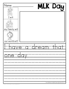 a worksheet with the words i have a dream that one day