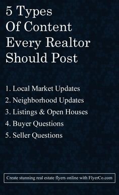 five types of content every realtor should post