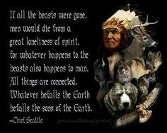 an image of native american indians with wolfs and birds on it's back