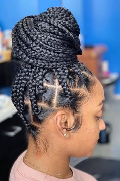 Goddess Braid Ponytail, Braids 2024, Vacation Braids, Goddess Braids Hairstyles, Braided Bun Hairstyles, School Hair, Braided Cornrow Hairstyles