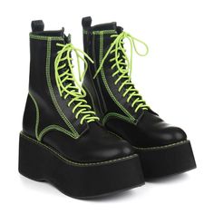 Neon Boots, Koi Footwear, Goth Shoes, New Rock, Platform Boots