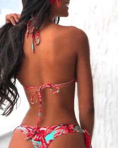 Lasaky - Spaghetti Strap Tropical Print Bikini Set Swimsuit Sale, Two Piece Swimwear, Two Piece Swimsuit, Beach Swimwear, Tropical Style, Style Photography, Womens Bathing Suits, Fashion Model, Tropical Print