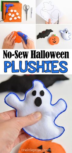 no sew halloween plushies with instructions to make them easy and fun for kids