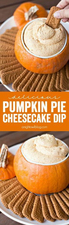 pumpkin pie cheesecake dip on a plate