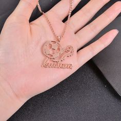 Item: 2023NE0264. Material: Copper,Sterling Silver. Color: Gold,White Gold,Rose Gold. Chain Length: 14",16",18",20",22". Process: Gold Plated. Recipient: Women, Mom, Wife, Girl Friend, Children. Product Type: Personalized Jewelry. Gift Type: Football Necklace. Occasions: Valentine's Day, Mother's Day, Christmas, Birthday, etc. Necklace Type: Name Necklace. Brand: Silviax Jewelry Engraved Rose Gold Stainless Steel Jewelry, Personalized Rose Gold Stainless Steel Necklaces, Customized Rose Gold Necklaces, Customized Round Rose Gold Necklace, Customized Rose Gold Necklace, Rose Gold Pendant Necklace For Personalized Gift, Customized Rose Gold Round Pendant Necklace, Engraved Rose Gold Metal Necklace, Rose Gold Name Necklace In Metal