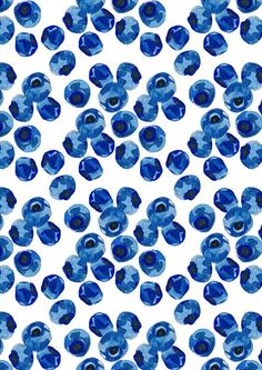 many blue flowers are arranged in the shape of an abstract pattern on a white background