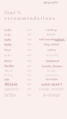 some type of font and numbers on a pink background with the words in different languages