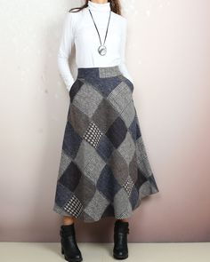 * A boho wool skirt, mid-calf length and fully lined. * Fixed waist on the front and elastic waist on the back, side zipper closure.. * Materials: 30% wool, 70% polyester; lining- 100% polyester Shop sizing chart FYI ( actual body figures, not laying flat clothes measurements) Size XS (US 2, UK 6, German 32, French 34) Bust: fits bust around 33.5 inches/85cm Waist: fits waist around 26 inches/66cm Hips: fits hips around 36 inches/91cm Size S (US 6, UK 10, German 36, French 38) Bust: fits bust ar Skirt Winter, Skirt Wool, Maxi Skirt Boho, Boho Skirt, Body Figure, Elastic Waist Skirt, Winter Skirt, Boho Skirts, Embroidered Skirt