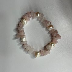 Rose quartz and freshwater pear bracelet. -All jewelry is handmade by me. -All jewelry is hypoallergenic. -Made with love <3 Pear Bracelet, Quartz Rose, Fresh Water, Rose Quartz, Pear, Jewelry Bracelets, With Love, Etsy Accessories, Beaded Bracelets