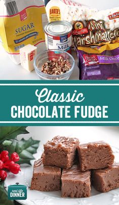 chocolate fudge recipe with text overlay