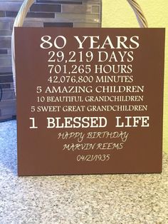 a sign that is sitting on the counter in front of a basket with some flowers