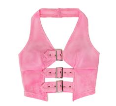 This halter neck barbie pink cropped top with buckle straps closure would be a perfect halloween barbie cowboy costume.   This price is for a top only, others are not included.   	 		 			Size 			S 			M 			L 		 		 			Bust 			78.5-83.5 			81-86 			83.5-88.5 Pink Fitted Y2k Crop Top, Fitted Pink Y2k Crop Top, Fitted Y2k Pink Crop Top, Y2k Pink Crop Top For Clubbing, Pink Sleeveless Halter Top For Club, Edgy Pink Party Tops, Edgy Pink Tops For Party, Pink Fitted Halter Top For Club, Pink Fitted Rave Crop Top